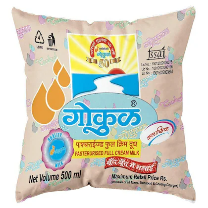Gokul Pasteurised Full Cream Milk 500 ml