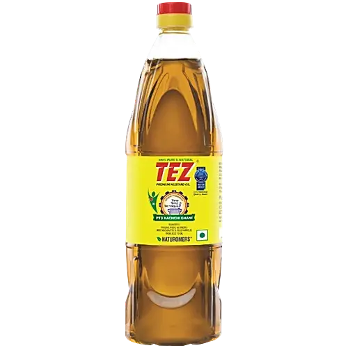Tez Kachchi Ghani Premium Mustard Oil, 1 L PET Bottle